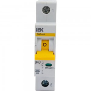 Автоматический выключатель IEK ВА47-60M 1Р 40А 6кА B MVA31-1-040-B