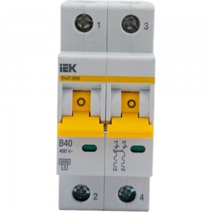 Автоматический выключатель IEK ВА47-60M 2Р 40А 6кА B MVA31-2-040-B