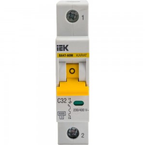 Автоматический выключатель IEK ВА47-60M 1Р 32А 6кА С MVA31-1-032-C