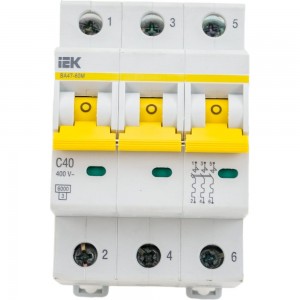 Автоматический выключатель IEK ВА47-60M 3Р 40А 6кА С MVA31-3-040-C