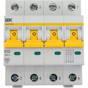 Автоматический выключатель IEK ВА47-60M 4Р 10А 6кА B MVA31-4-010-B