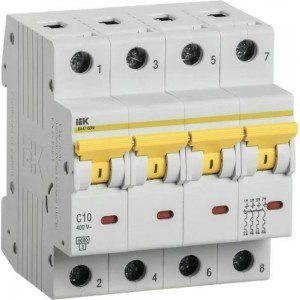 Автоматический выключатель IEK ВА47-60M 4Р 10А 6кА С MVA31-4-010-C
