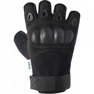 Тактические перчатки без пальцев Ifrit KRATOS замша/нейлон/пластик, черный, р.L Рук-602-L