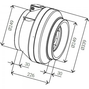 Круглый канальный вентилятор IMPERA диам.250 IMP.FBP.E25.2E.250