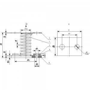 Виброизолятор пружинный DO.100 до 120 кг (Виброизолятор ДО-42) IMPERA IMP/DO.100