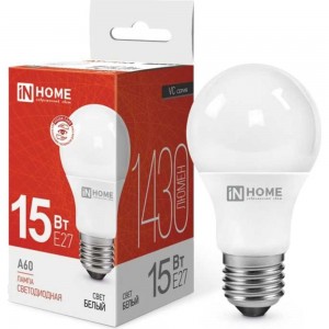 Светодиодная лампа IN HOME LED-A60-VC 15Вт 230В Е27 4000К 1350Лм 4690612020273