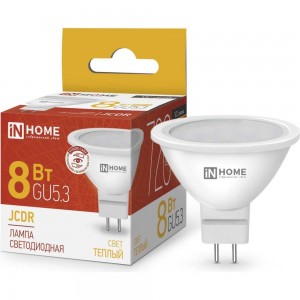 Светодиодная лампа IN HOME LED-JCDR-VC 8Вт 230В GU5.3 3000К 600Лм 4690612020327