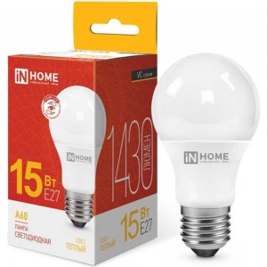 Светодиодная лампа IN HOME LED-A60-VC 15Вт 230В Е27 3000К 1350Лм 4690612020266