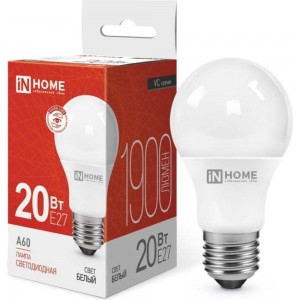 Светодиодная лампа IN HOME LED-A65-VC 20Вт 230В Е27 4000К 1800Лм 4690612020303