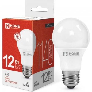 Светодиодная лампа IN HOME LED-A60-VC 12Вт 230В Е27 4000К 1080Лм 4690612020242
