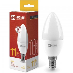 Светодиодная лампа IN HOME LED-СВЕЧА-VC 11Вт 230В Е14 3000К 820Лм 4690612020464