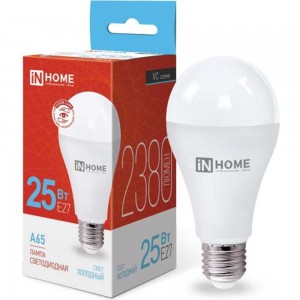 Светодиодная лампа IN HOME LED-A65-VC 25Вт 230В Е27 6500К 2250Лм 4690612024103