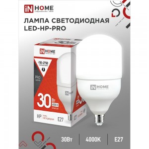 Светодиодная лампа IN HOME LED-HP-PRO 30Вт 230В Е27 4000К 2700Лм 4690612031071