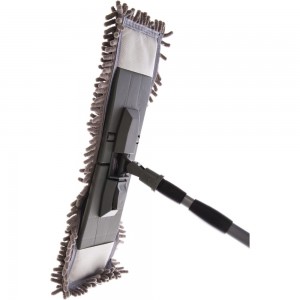 Плоская швабра для влажной уборки InLoran лапша, шенилл, 42.5x13см, телескопическая ручка 120см BS-029GR