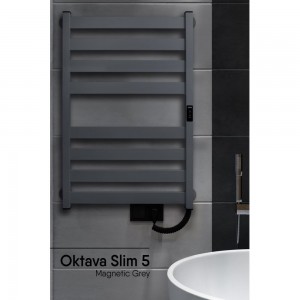 Полотенцесушитель INDIGO Oktava Slim 5 electro 80/50 таймер, скрытый монтаж, универсальное подключение R/L LСLOKS5E80-50MGRt