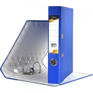 Папка-регистратор INFORMAT 55 мм, синяя, металлическая окантовка, собранная OP9050B