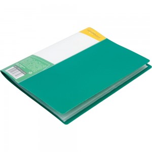 Папка с файлами INFORMAT А5, 20 файлов, зеленый, пластик 550 мкм, карман NP01A5-20G