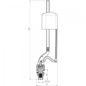 Кнопочная арматура для бачка ИНКОЭР 1 режим, нижняя подводка, хромированная кнопка ИН ИС.131035