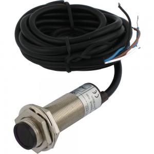 Диффузионный фотодатчик INNOCONT М18x1, зона срабатывания до 30 см, -10 +60 С, 12…24 VDC, IP67, выход: PNP NO + NC, макс. ток 200 мА, время реакции 3 мс, кабель 2 м PES-D18-POC30D (cable)