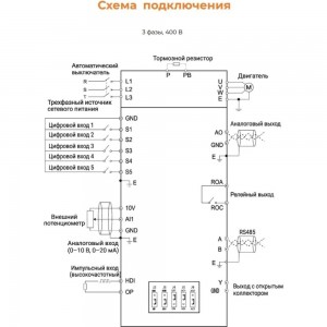 Преобразователь частоты INSTART sdi-g2.2-4b 2.2квт, 5.1а, 3ф, 380в, 50гц/60гц, ip20, с панелью управления 00030700 30700