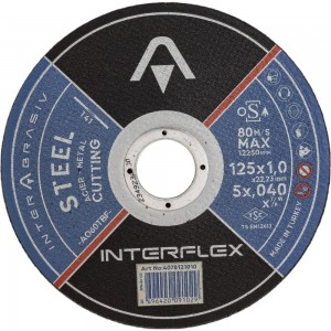 Отрезной круг Steel A060TBF 125x1x22 мм, Т41, металл Interflex 4078121010