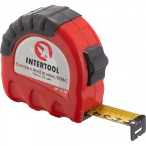 Рулетка с фиксатором INTERTOOL EXTRA 10 м х 25 мм MT-0210