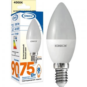 Светодиодная лампа IONICH декоративное освещение ILED-SMD2835-C37-8-720-230-4-E14 1300 1535