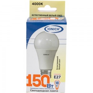 Светодиодная лампа IONICH общего назначения ILED-SMD2835-A60-18-1500-230-4-E27 0154 1615