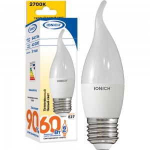 Лампа IONICH ILED-SMD2835-CW37-6-540-230-2.7-E27 1633