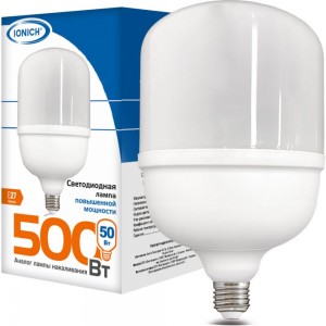 Светодиодная лампа высокой мощности IONICH ILED-SMD2835-Т125-50-4500-220-4-E27 1298 1507