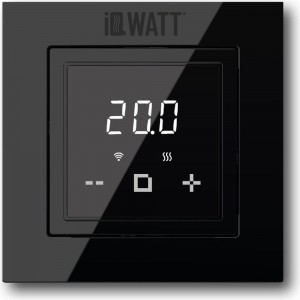 Терморегулятор для теплого пола IQWATT IQ THERMOSTAT D Wi-Fi с Wi-Fi, программируемый, черный 420