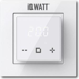 Терморегулятор для теплого пола IQWATT IQ THERMOSTAT D Wi-Fi с Wi-Fi, программируемый, белый 419