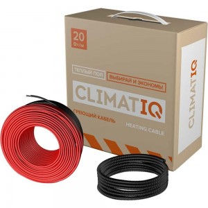 Греющий кабель IQWATT CLIMATIQ CABLE для установки в слой цементно-песчаной стяжки для любого керамического покрытия толщиной не более 10 мм, 400 Вт - 20 м - 2.7 м.кв. 206235