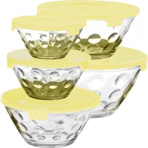 Набор стеклянных салатников с крышками IRIT свежий лимон GLSA-5-003