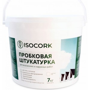 Штукатурка пробковая (7 кг; белая) для OSB (ОСП) ISOCORK ПШ18С7