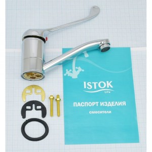 Смеситель для мойки с хирургической ручкой Istok излив 150 мм 0402.975