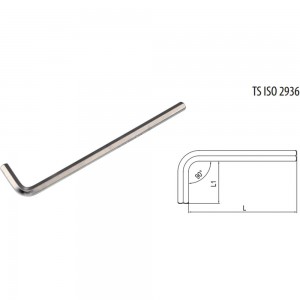 Г-образный удлиненный 6-гранный ключ 19мм IZELTAS 4903220190