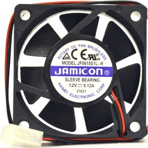 Вентилятор JAMICON JF0615S1L 60х60х15 12В с разъемом 2 конт.MOLEX 5239-2(PHU-2) С00039913