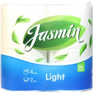 Туалетная бумага Jasmin light 2 слоя, 4 рулона, белая Т18901