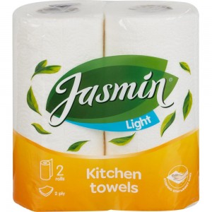 Бумажные полотенца Jasmin light 2 слоя, 2 рулона, белые П502151