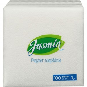 Бумажные салфетки Jasmin 1 слой, 24x24 см, 100 шт. С100241
