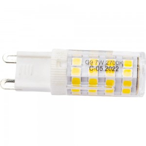 Лампа Jazzway PLED-G9 7w 2700K 400Lm 175-240V пластик d16x50мм 1039064B