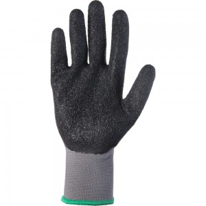Защитные перчатки из полиэфирной пряжи c рельефным латексным покрытием Jeta Safety размер 8/M, серый/черный JL061/M