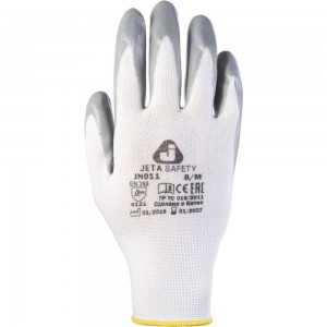 Перчатки с нитриловым покрытием из полиэфирной пряжи Jeta Safety размер М/8 JN011/M
