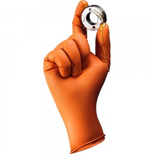 Ультрапрочные нескользящие нитриловые перчатки Jeta Safety 0,15мм,, 25пар ,размер 8/M, оранжевые, JSN 50 NATRIX OR 08/M