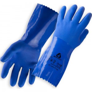 Защитные химические перчатки с покрытием из ПВХ Jeta Safety JP711 синие, размер L JP711-L