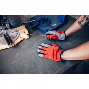 Трикотажные перчатки Jeta Safety Motor красный/серый JLE621-8/M