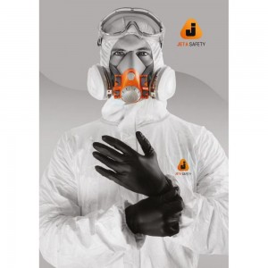 Нитриловые перчатки Jeta Safety черные, размер XL/10, 100 шт, JSN810/XL/УПАК