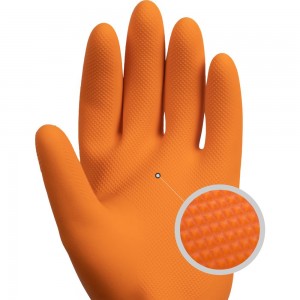 Латексные химостойкие перчатки Jeta Safety 80/50, с хлопковым напылением, 0.7 мм, р. 10/xl JCH-401-10-XL