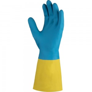 Химостойкие перчатки Jeta Safety 80/50, латекс/неопрен, с хлопковым напылением, 0.7 мм, р. 8/m JNE711-08-M